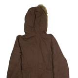 PUMA Mens Parka Jacket Brown Canvas Hooded M