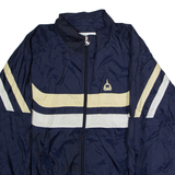 CHAMPION University Of Notre Dame Mens Windbreaker Jacket Blue Nylon 90s USA Striped 2XL