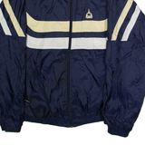 CHAMPION University Of Notre Dame Mens Windbreaker Jacket Blue Nylon 90s USA Striped 2XL