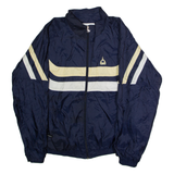 CHAMPION University Of Notre Dame Mens Windbreaker Jacket Blue Nylon 90s USA Striped 2XL