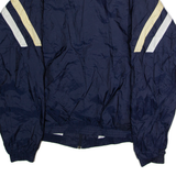 CHAMPION University Of Notre Dame Mens Windbreaker Jacket Blue Nylon 90s USA Striped 2XL
