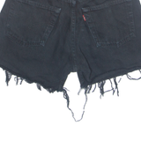 LEVI'S Cut Off 501 Womens Denim Shorts Black S W27