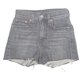 LEVI'S High Waist Cut Off Womens Denim Shorts Black XXS W24