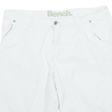 BENCH Turn Up Mens Chino Shorts Blue Relaxed Striped L W35