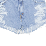 LEVI'S Cut Off Distressed 550 Womens Denim Shorts Blue M W33