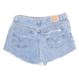LEVI'S Cut Off Distressed 550 Womens Denim Shorts Blue M W33