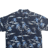 PURITAN Mens Hawaiian Shirt Blue Floral L
