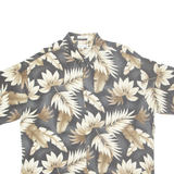 PIERRE CARDIN Mens Hawaiian Shirt Brown Floral 2XL