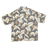 PIERRE CARDIN Mens Hawaiian Shirt Brown Floral 2XL