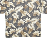 PIERRE CARDIN Mens Hawaiian Shirt Brown Floral 2XL