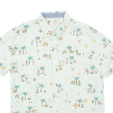 VANS Mens Hawaiian Shirt Blue Crazy Pattern M