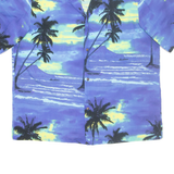 ROYAL CREATIONS Mens Hawaiian Shirt Blue Floral XL