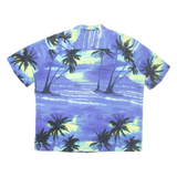 ROYAL CREATIONS Mens Hawaiian Shirt Blue Floral XL