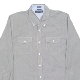 TOMMY HILFIGER Mens Shirt Black Check Long Sleeve L