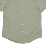 TOMMY HILFIGER Mens Plain Shirt Green XL