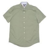 TOMMY HILFIGER Mens Plain Shirt Green XL