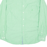 NAUTICA Mens Plain Shirt Green Long Sleeve L