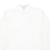 TOMMY HILFIGER Mens Plain Shirt White Long Sleeve L