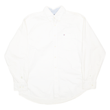 TOMMY HILFIGER Mens Plain Shirt White Long Sleeve L