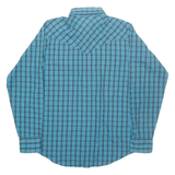 LEE Mens Shirt Blue Check Long Sleeve L