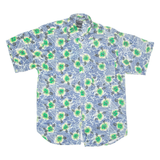 OUTLINE Mens Hawaiian Shirt Blue Floral L