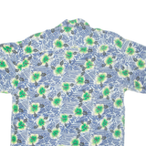 OUTLINE Mens Hawaiian Shirt Blue Floral L