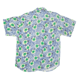 OUTLINE Mens Hawaiian Shirt Blue Floral L