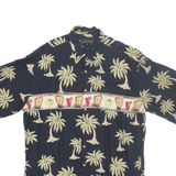 CROFT & BARROW Mens Hawaiian Shirt Black Floral L