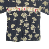 CROFT & BARROW Mens Hawaiian Shirt Black Floral L