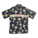 CROFT & BARROW Mens Hawaiian Shirt Black Floral L