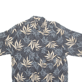 MANHATTAN Mens Hawaiian Shirt Black Floral M