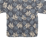 MANHATTAN Mens Hawaiian Shirt Black Floral M