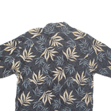 MANHATTAN Mens Hawaiian Shirt Black Floral M