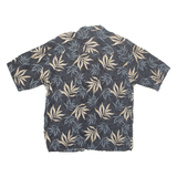 MANHATTAN Mens Hawaiian Shirt Black Floral M