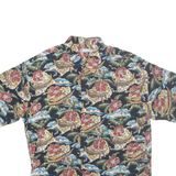 HALF MOON BAY Mens Hawaiian Shirt Black Crazy Pattern 2XL