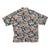HALF MOON BAY Mens Hawaiian Shirt Black Crazy Pattern 2XL