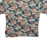 HALF MOON BAY Mens Hawaiian Shirt Black Crazy Pattern 2XL