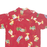 CHEROKEE Mens Hawaiian Shirt Red Crazy Pattern M