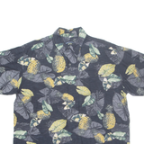 NEVERPORT ISLAND Mens Hawaiian Shirt Black Floral L