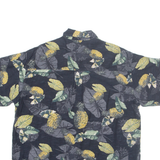 NEVERPORT ISLAND Mens Hawaiian Shirt Black Floral L