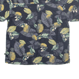 NEVERPORT ISLAND Mens Hawaiian Shirt Black Floral L