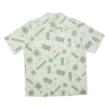ROYAL CREATIONS Mens Hawaiian Shirt Green Crazy Pattern L