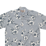 COOKE STREET Mens Hawaiian Shirt Grey Floral L