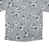 COOKE STREET Mens Hawaiian Shirt Grey Floral L