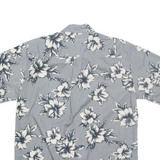 COOKE STREET Mens Hawaiian Shirt Grey Floral L