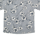 COOKE STREET Mens Hawaiian Shirt Grey Floral L