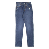 LEVI'S 501S Jeans Distressed Womens Blue Skinny Straight Stone Wash W25 L30
