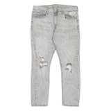 LEVI'S 512 Jeans Distressed Mens Grey Slim Tapered Stone Wash W36 L29