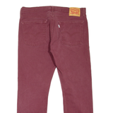LEVI'S 513 Jeans Mens Maroon Slim Straight W36 L29