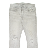 LEVI'S 512 Jeans Distressed Mens Grey Slim Tapered Stone Wash W34 L32